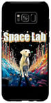 Coque pour Galaxy S8+ Le propriétaire du Labrador Retriever jaune du Space Lab Colorful Spacey