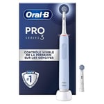 Oral-B Pro 3 3000, Brosse à dents électrique, 2 Brossettes, Bleu, 1 Unité (Lot de 1)