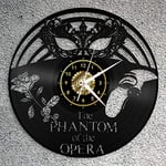 The Phantom Of The Opera Vintage Black Vinyl Record Wall Clock Wall Art 3D Modern Design Office Bar Room Home Decor Gift