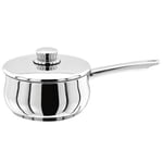 Stellar 1000 S105 Stainless Steel Saucepan with Lid 16cm, 1.3L, Induction Ready, Oven Safe, Dishwasher Safe - Fully Guaranteed