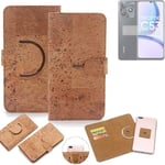 360° wallet case cork cover for Realme C53 case bag