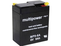 multipower MP9-6A A9680 Blybatteri 6 V 9 Ah Blyfilt (B x H x D) 97 x 118 x 56 mm Plattkontakt 4,8 mm Underhållsfritt, låg självurladdning