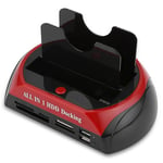 DOCK STATION Accueil pour Disque Dur 2.5" 3.5" IDE SATA - USB ESATA HUB + Lecteur de Carte + OTB