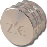 Herb Grinder with Smart Lock - ZYE Limited Edition Silver - Premium Aircraft Aluminum - Large Storage - Solid Grip - Non-Stick - Sharp Teeth - 2.5" (65mm) 4 Piece with Mesh & Pollen Layers