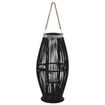 vidaXL Hängande ljuslykta bambu 60 cm svart 246813