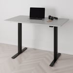 Höj och sänkbart skrivbord PREMIUM, 2-motorigt, svart stativ, grå bordsskiva 180x80cm