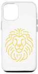 Coque pour iPhone 12/12 Pro Majestueux dessin au trait d'un lion doré