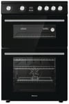 Hisense HDE3211BIBUK 60cm Double Oven Electric Cooker -Black Black