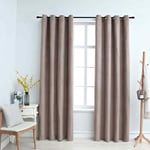 vidaXL Blackout Curtains with Metal Rings 2 pcs Taupe 140x245 cm Room Curtain