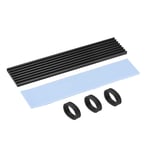 sourcing map M.2 Aluminum Heatsink Kit 100x22x3mm with Silicone Thermal Pads for 2280 SSD