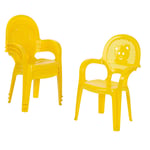 Chaise en plastique - pour jardin/extérieur - pour enfant - jaune - meuble pour enfant - lot de 4