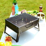 SHENGLLA Portable Barbecue Grill Charcoal Barbecue Table Camping Outdoor Garden BBQ Utensil For 3-6 Persons Family With Carry Handle (35 * 27cm)