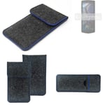Protective cover for Cubot Pocket 3 dark gray blue edge Filz Sleeve Bag Pouch