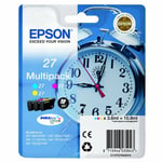 Genuine Epson 27 Alarm Clock Series 3 Colour Boxed Ink Cartridges Pack T270540