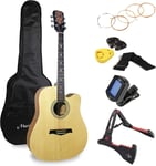 PDT Martin Smith Premium Full-Size Acoustic Guitar Kit with Stand Tuner Bag Stra