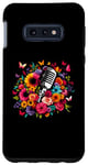 Coque pour Galaxy S10e Microphone floral – Vintage Flowers Singer Live Music Lover
