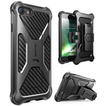 i-Blason iPhone SE 2020 Case/iPhone 8 Case/iPhone 7 Case, Transformer [Kickstand] [Heavy Duty] [Dual Layer] Combo Holster Cover case with [Locking Belt Swivel Clip] (Black)