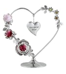 Crystocraft Love Heart Ornament With Swarovski Elements Gift Boxed Red & Pink Crystals Silver Chrome Plated Figurine For Mum Nan Sister Friend Daughter Valentines Day Present (For a Special Friend)