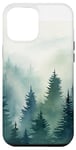 iPhone 12 Pro Max Watercolor Forest Green Pine Trees Nature Case