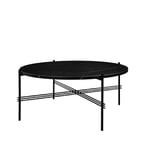 GUBI TS Round coffee table Black marquina marble, ø80, black stand
