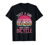 Just A Girl Who Loves Bicycle, Vintage Bicycle Girls Kids T-Shirt