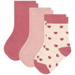 Petit Bateau Hearts 3-pack Bomullsstrumpor Pink | Rosa | 0-3 months