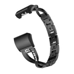 Rhinestone Kristallarmband Fitbit Charge 2 Svart