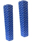 Paper Straws Drinking 100 Biodegradable Boxed Straws for Childrens Parties Weddings (Blue Polka DOT)