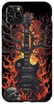 Coque pour iPhone 11 Pro Max Guitare électrique groupe de musiciens en metal crâne et