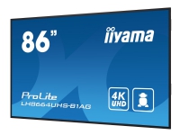 iiyama ProLite LH8664UHS-B1AG - 86 Diagonalklasse (85.6 synlig) LED-bakgrunnsbelyst LCD-skjerm - intelligent skilting - med innebygd SoC-mediespiller - Android - 4K UHD (2160p) 3840 x 2160 - svart