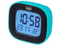 Trevi SLD 3875 Horloge numérique avec écran LCD, réveil, thermomètre, Calendrier et Fonction Snooze, Turquoise