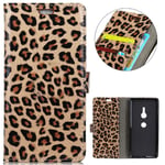 KM-WEN® Case for Sony Xperia XZ3 (5.7 Inch) Book Style Leopard Pattern Magnetic Closure PU Leather Wallet Case Flip Cover Case Bag with Stand Protective Cover