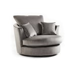 Limitless Home (Grey) Mylon Plush Velvet Swivel Chair Grey