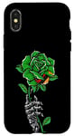 Coque pour iPhone X/XS Rose de Zambie avec squelette drapeau zambien racines Souvenir de la Zambie