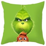Julgranstema Kuddfodral Grinch Grön Monster Kudde Soffa Dekoration (1 st B)