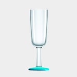 Palm Champagneglas i plast Flute Bleu Lagon, non-slip, transparent/turkos, 18 cl