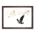 Big Box Art Bald Eagle in Flight in Abstract Framed Wall Art Picture Print Ready to Hang, Walnut A2 (62 x 45 cm)