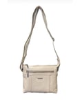 Sajaco Nordic Axelremsväska med blixtlåsfack fram Beige - The monte