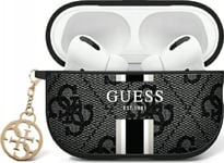 Dėklas Apple Airpods 1/2 Guess Cover Printed Stripes Charm (Gua2p4rpsk) Juodas