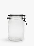 John Lewis ANYDAY Clip-Top Glass Storage Jar, 1L, Black/Clear