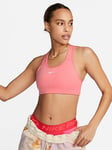 Nike Medium Support Padded Swoosh Bra - Pink, Pink, Size Xs, Women