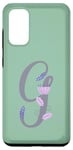 Galaxy S20 Green Elegant Lavender Floral Letter G Monogram Case