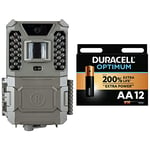 Bushnell - 24MP Core Prime - Trail Camera - Sand Brown - Low Glow - 119932M & Duracell Optimum AA Alkaline Batteries [Pack of 12] 1.5 V LR6 MX1500