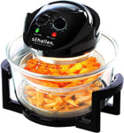 Black and Glass Air Fryer 17L 2 in 1 Deluxe Deep Fat Free Frying Low Running Cos