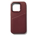 Mujjo iPhone 15 Pro Leather Wallet Deksel - MagSafe Kompatibel - Brun