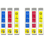 6 C/M/Y non-OEM Ink Cartridges to replace Epson T0712, T0713, T0714 Colours