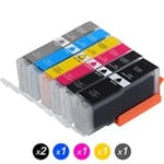 PGI-570XL Lot de 6 Cartouches d'encre compatible avec Imprimante Canon Pixma MG6850 Noir/Cyan/Magenta/Jaune/Gris