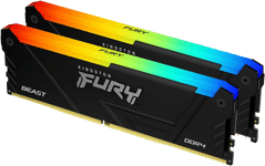 KINGSTON 32GB 3733MT/S DDR4 CL19 DIMM (KIT OF 2) 1GX8 FURY BEAST RGB_ (KF437C19BB12AK2/32)