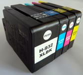 Set Of 4 Non-oem Ink Cartridges Alternative For Hp 932xl Bk 933xl C, M, Y (ns)