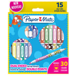Paper Mate - Children's Colouring Twin Tip Felt Pens 15-Blister (2180804)
